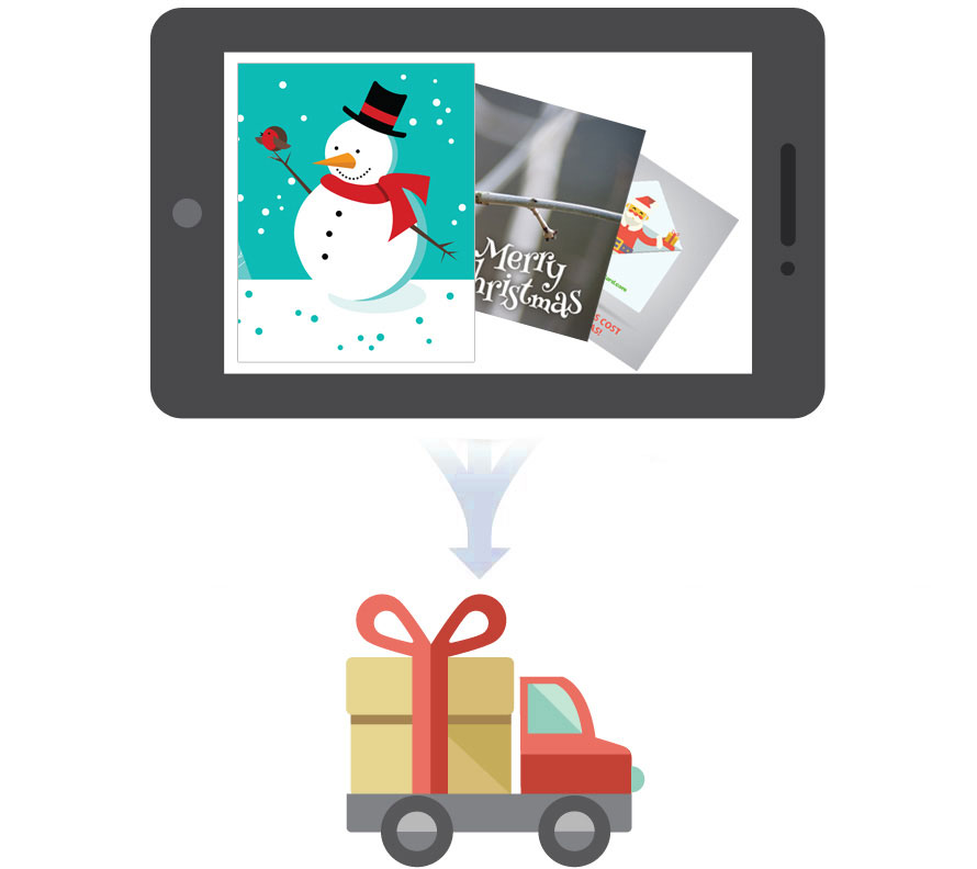 eCards on tablet