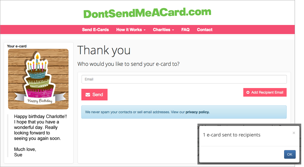 email a birthday ecard