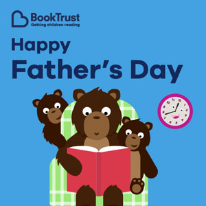 Bears reading cartoon Father's day card