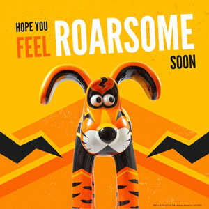 Feel roarsome soon Get Well ecard