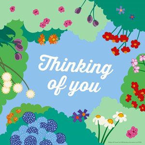 Flowering trees thinking of you ecard