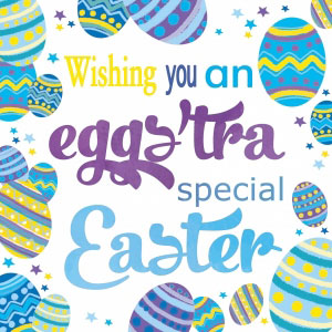 'Wishing you an eggs'stra special Easter 'Easter ecard