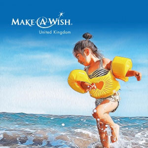 Child at the seaside Make a Wish birthday ecard