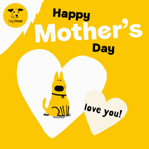 Dog in heart shape 'Happy Mother's Day' Mother's Day ecard