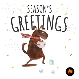Koala in Santa hat 'The Best Gift is You!' Christmas ecard by Emily Coxhead