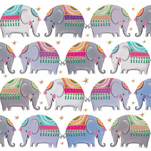Elephants Pattern Thank you ecard