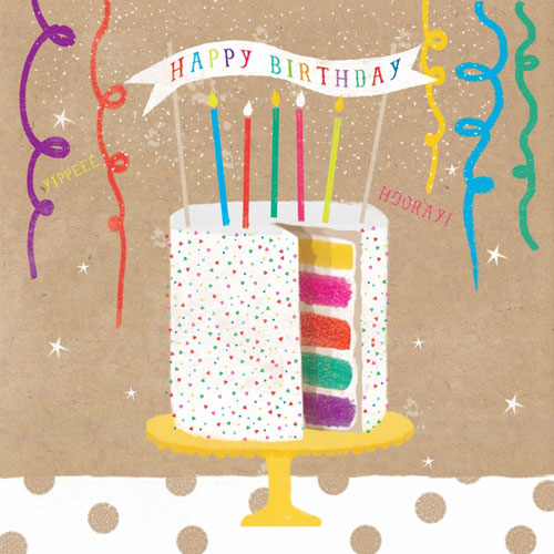 Happy birthday cake hooray with candles birthday ecard