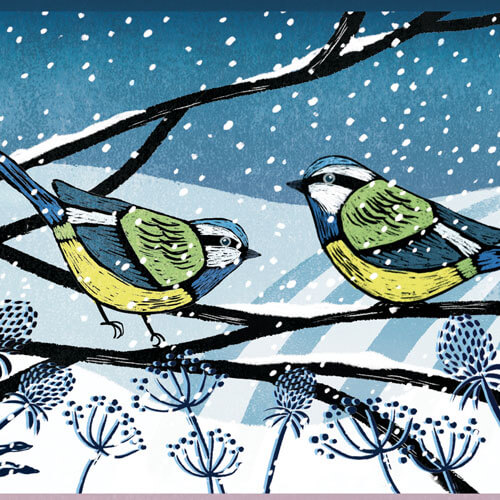 Christmas ecard robins