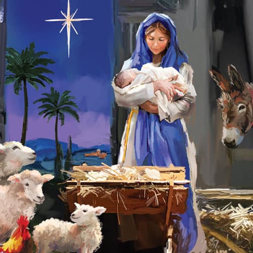 Mary and Jesus Christmas card
