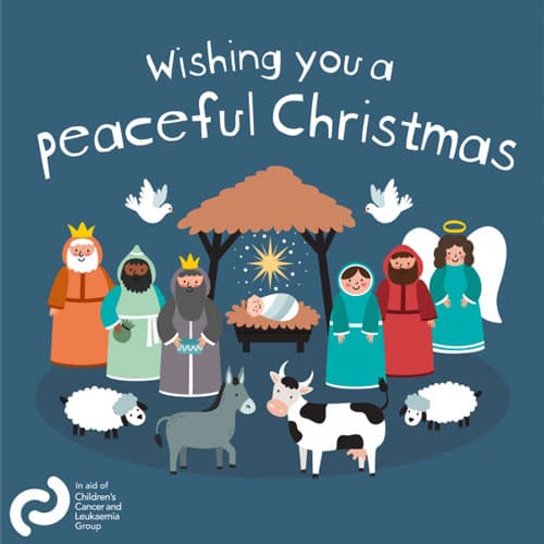 Nativity scene 'Wishing you a peaceful Christmas' Christmas ecard
