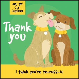 Dog lick thank you ecard