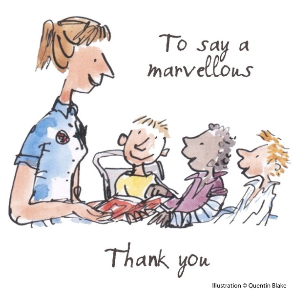 Celebrity illustrated Thank You e-cards supporting Roald Dahl's Marvellous Children's Charity eCards