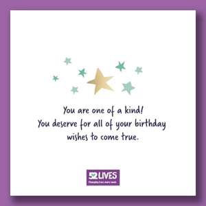 You're one of a kind thoughtful birthday ecard.