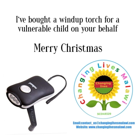 Give the gift of light, £5 buys a vulnerable child a windup torch eCards