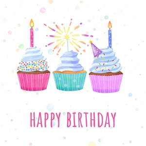 Illustrated cake birthday card.