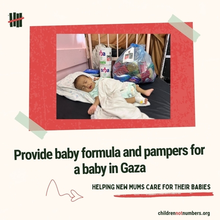 Provide baby formula and nappies for a baby in Gaza eCards