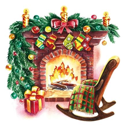 Christmas Card - Christmas by the fireside eCards