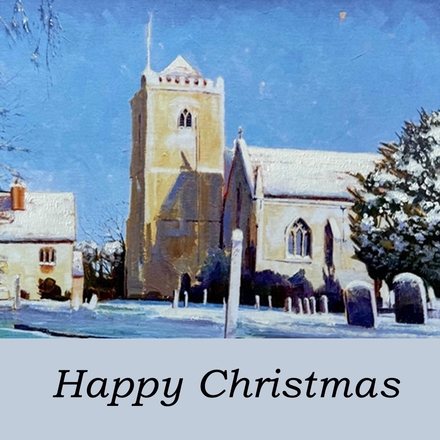 Send Christmas ecard of Dorchester Abbey by artist Mark Wood eCards