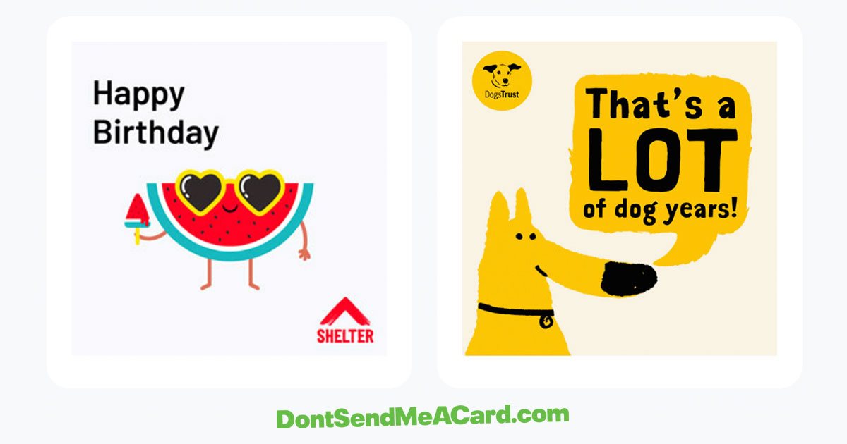 Birthday eCards | Send Online for Charity | DontSendMeACard.com