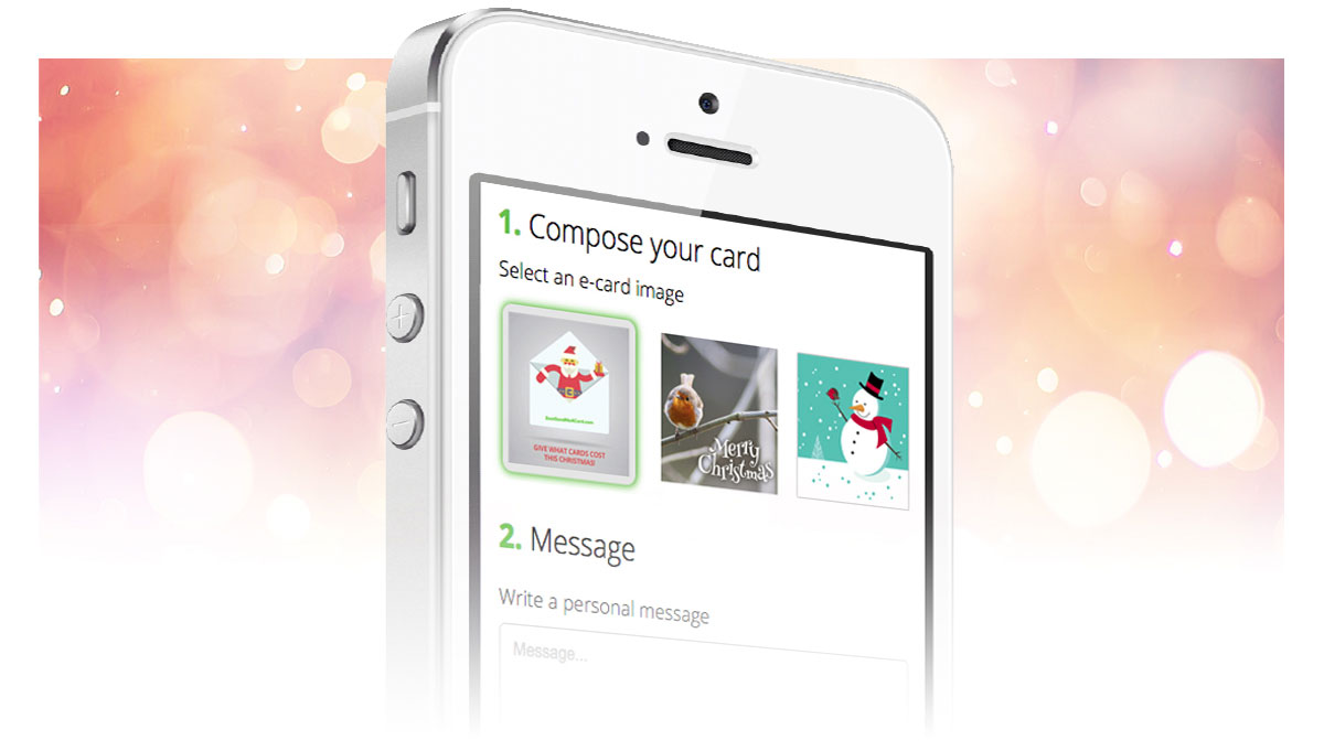 Phone with eCards displayed