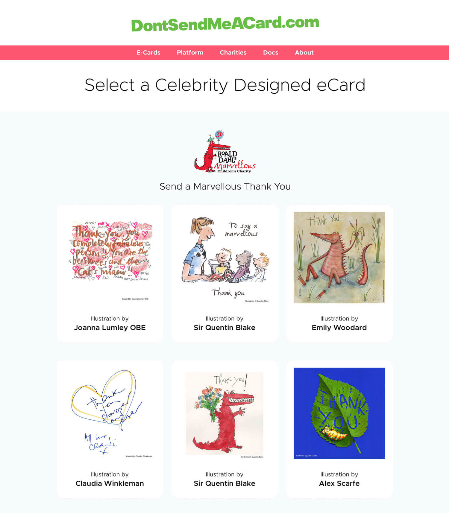 Celebrity designed eCards