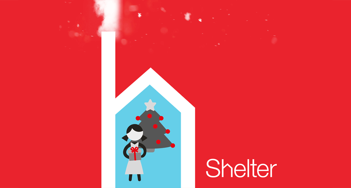 Shelter H home with Christmas scene